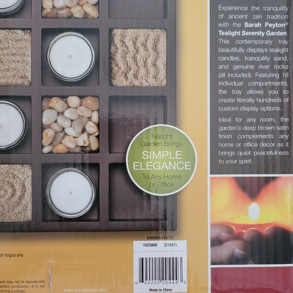 Candle Serenity Garden | Wood Tabletop Zen Decor NEW - Picture 7 of 12